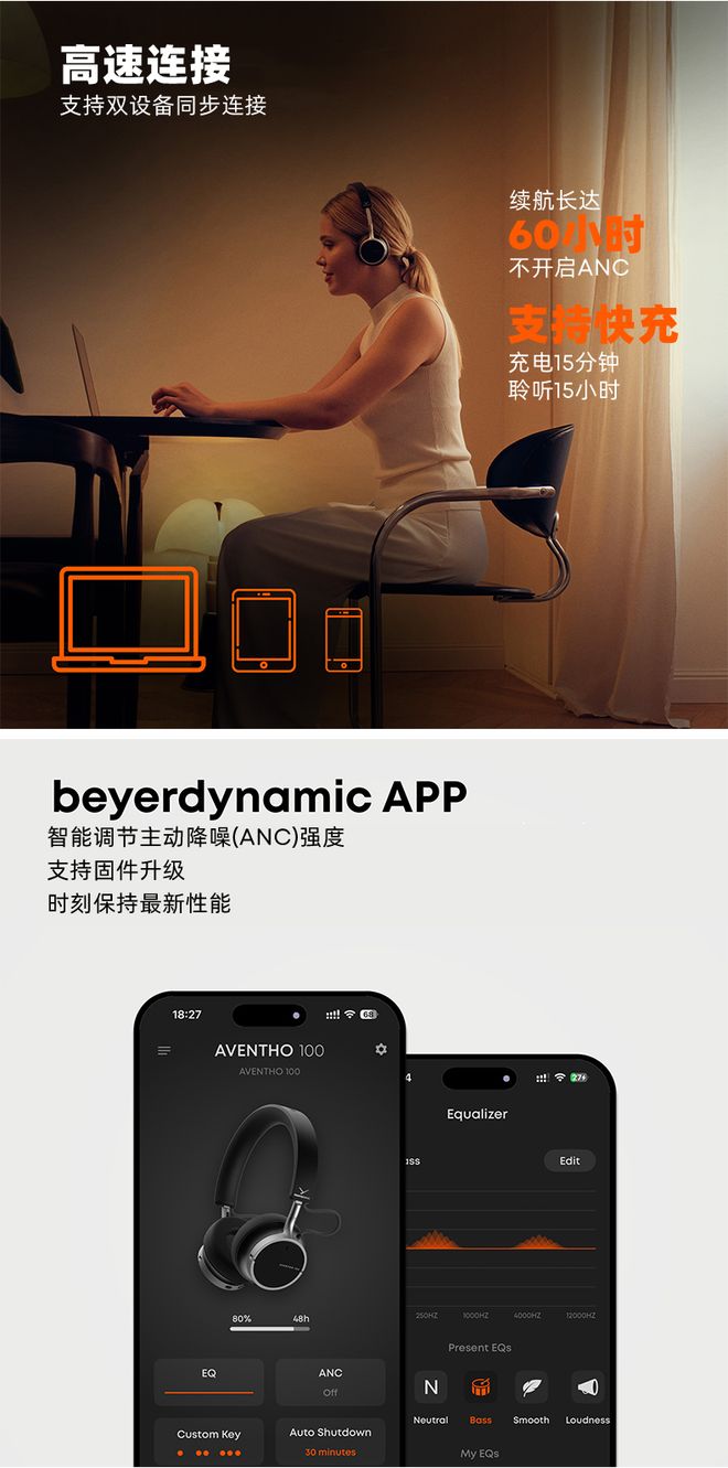 经典再现天籁之音全新拜雅贴耳式蓝牙降噪耳机AVENTHO100是您日常生活的最佳伴侣(图4)