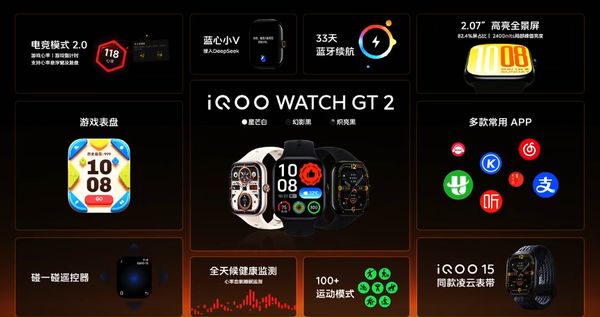 iQOOWATCHGT2上市最高续航达33天499元起售(图2)