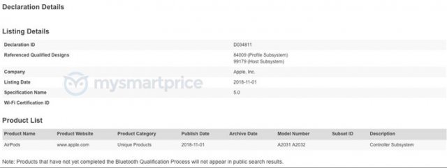 苹果新款AirPods获蓝牙SIG认证(图2)