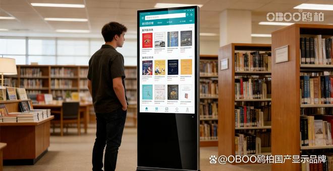 OBOO鸥柏丨185英寸展厅触摸屏超薄壁挂式信息发布图书馆(图4)